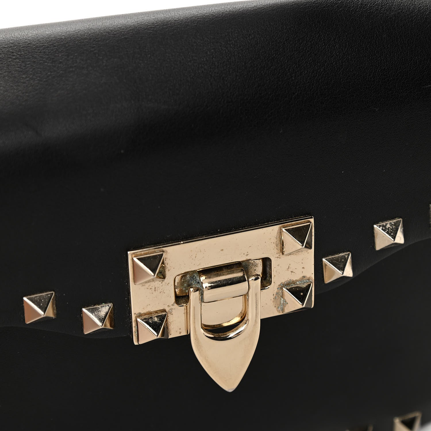 Valentino Garavani Vitello Small Rockstud Flap Saddle Bag Black 9 of 11