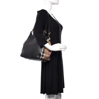 Burberry Grainy Calfskin House Check Small Canterbury Black 2 of 11