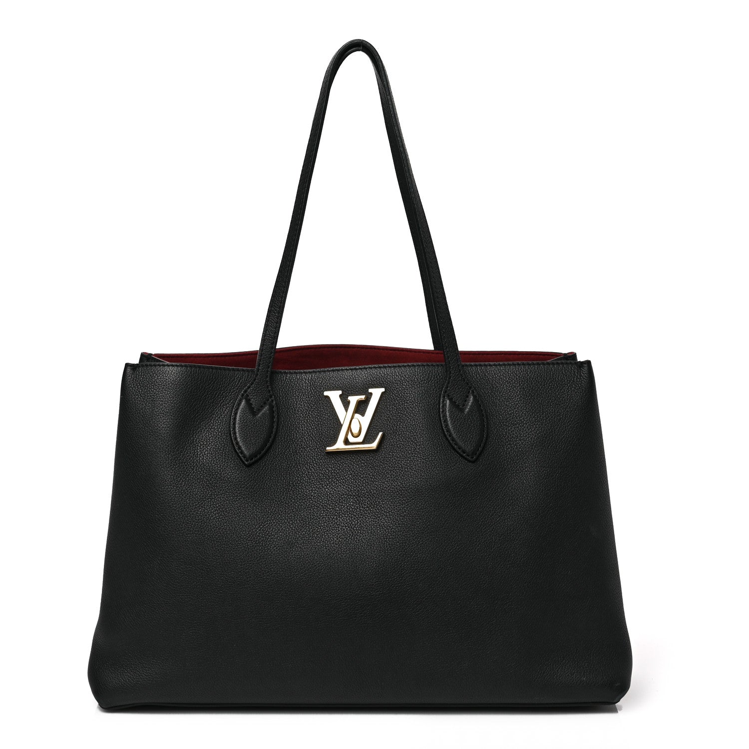 Louis Vuitton Grained Calfskin Lockme Shopper Black 1 of 8