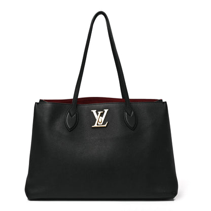 Louis Vuitton Grained Calfskin Lockme Shopper Black 1 of 8
