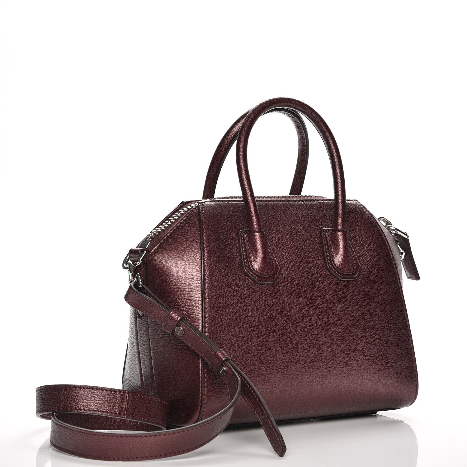 Givenchy Metallic Sugar Goatskin Mini Antigona Oxblood 4 of 8