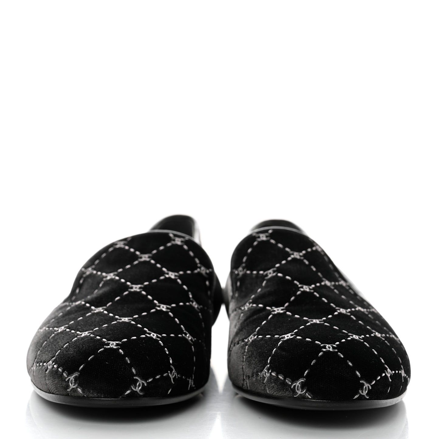 Velvet Moccasin Loafers 39 Black
