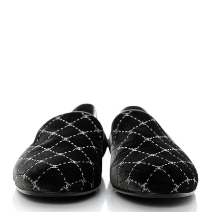 Chanel Velvet Moccasin Loafers 39 Black 2 of 8