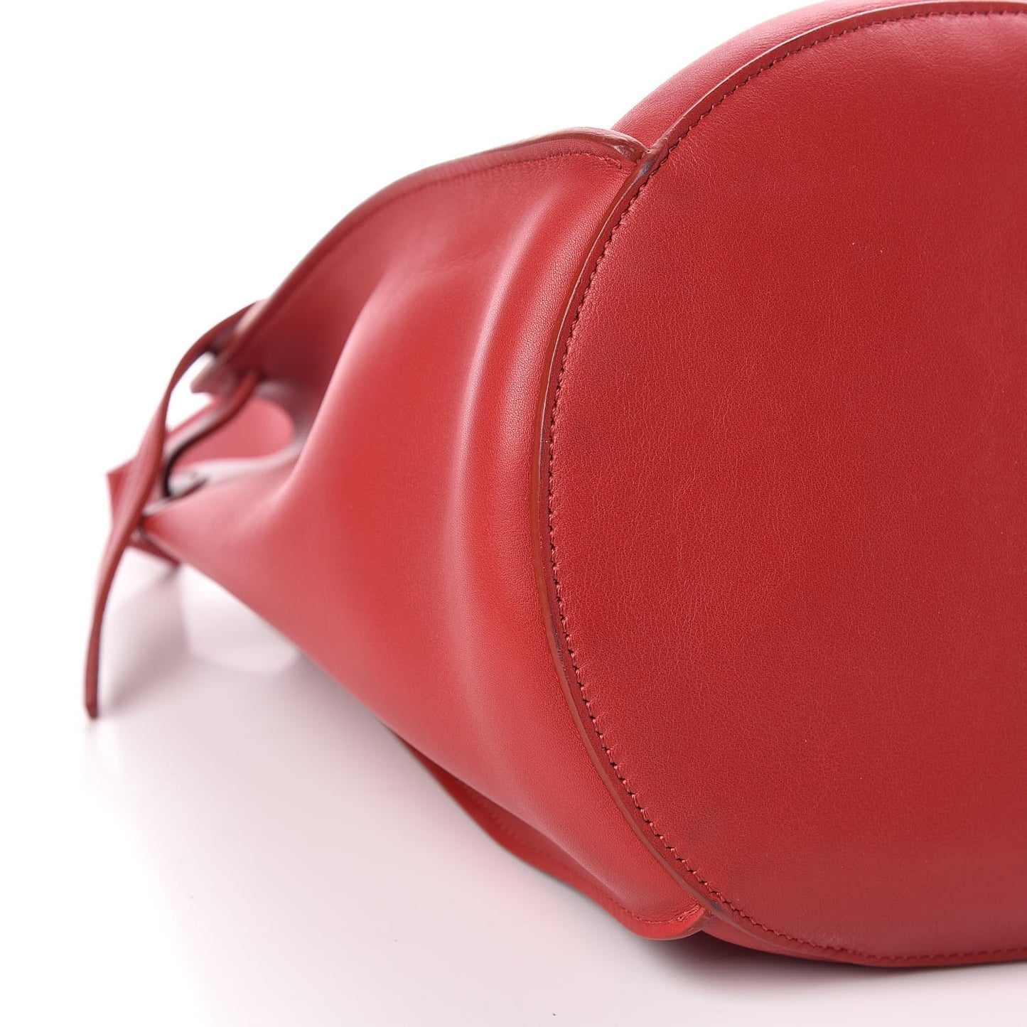 Smooth Calfskin Long Strap Big Bucket Bag Pop Red