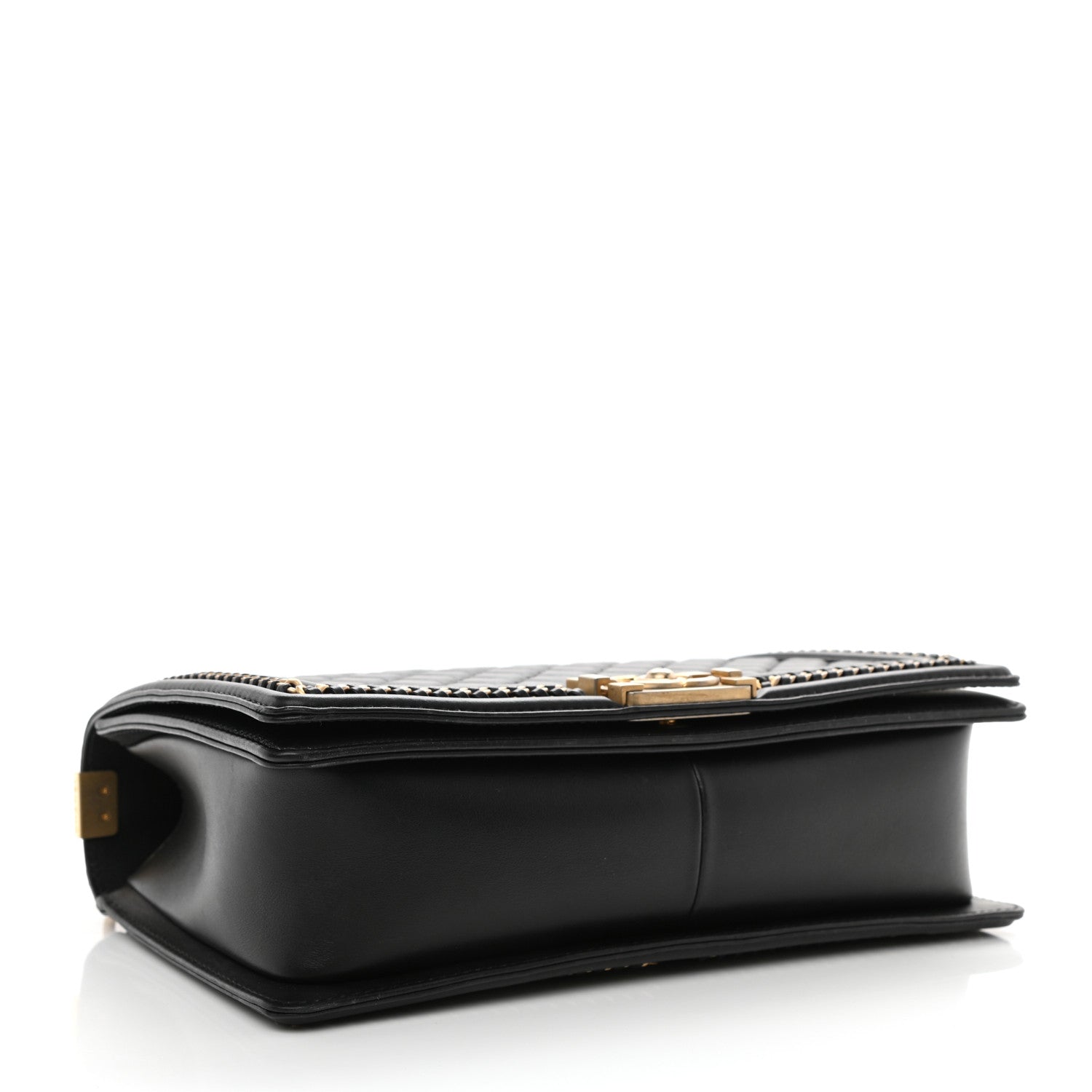 Chanel Calfskin Quilted New Medium Boy Top Handle Flap Black 3 of 11