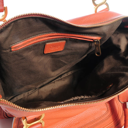 Chloe Calfskin Large Marcie Satchel Red Bush 7 of 12
