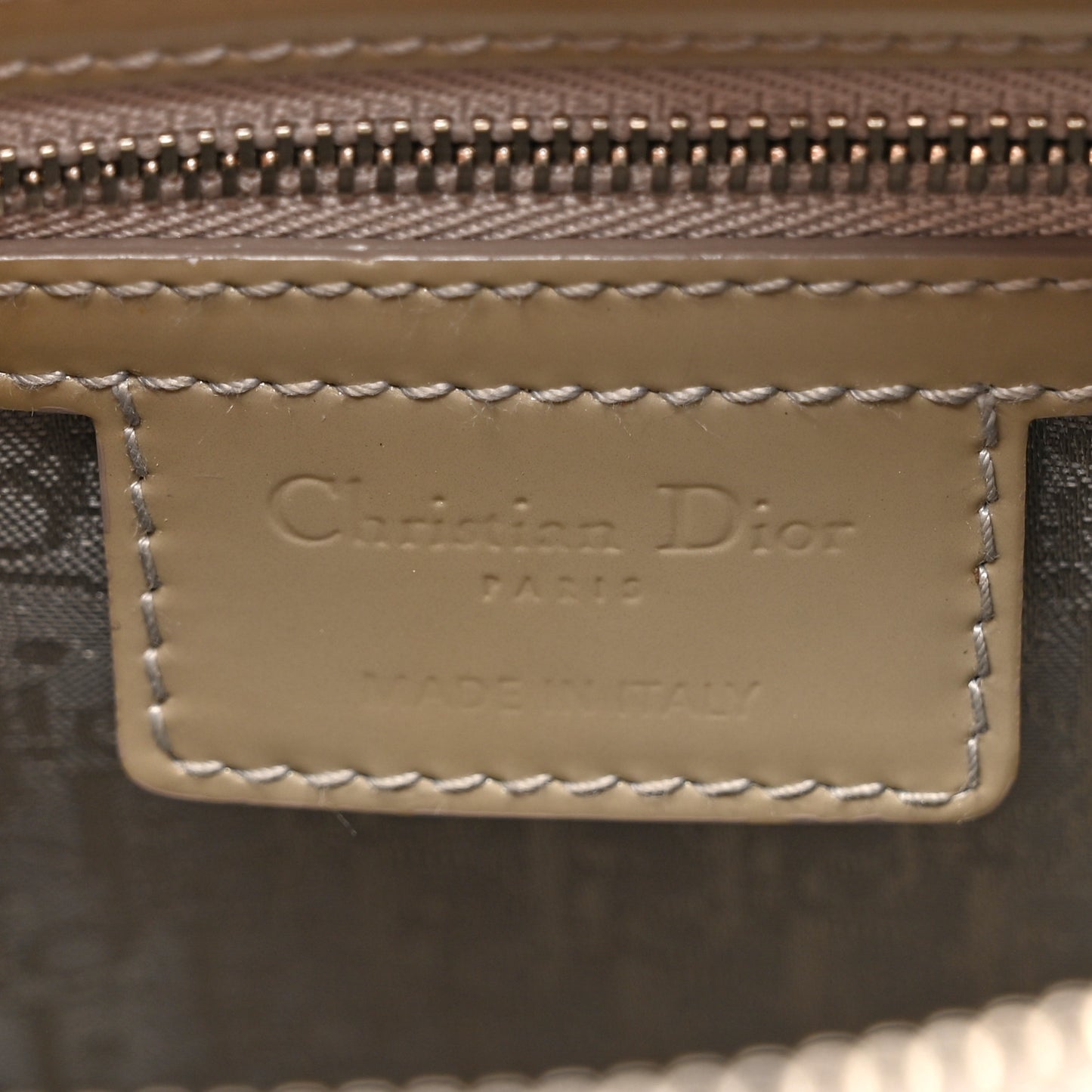 Patent Cannage Studded Double Strap Medium Lady Dior Beige