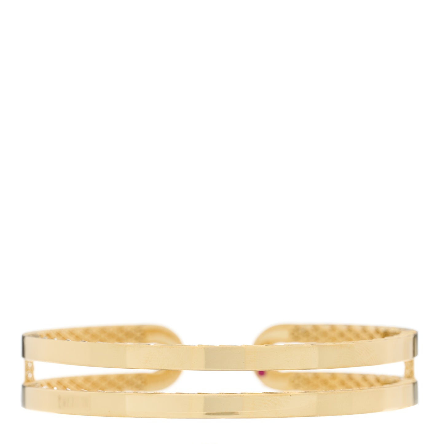 18K Yellow Gold Double Symphony Princess Cuff Bracelet