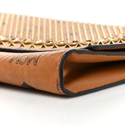 MCM Visetos Studded Chain Wallet Cognac 6 of 9