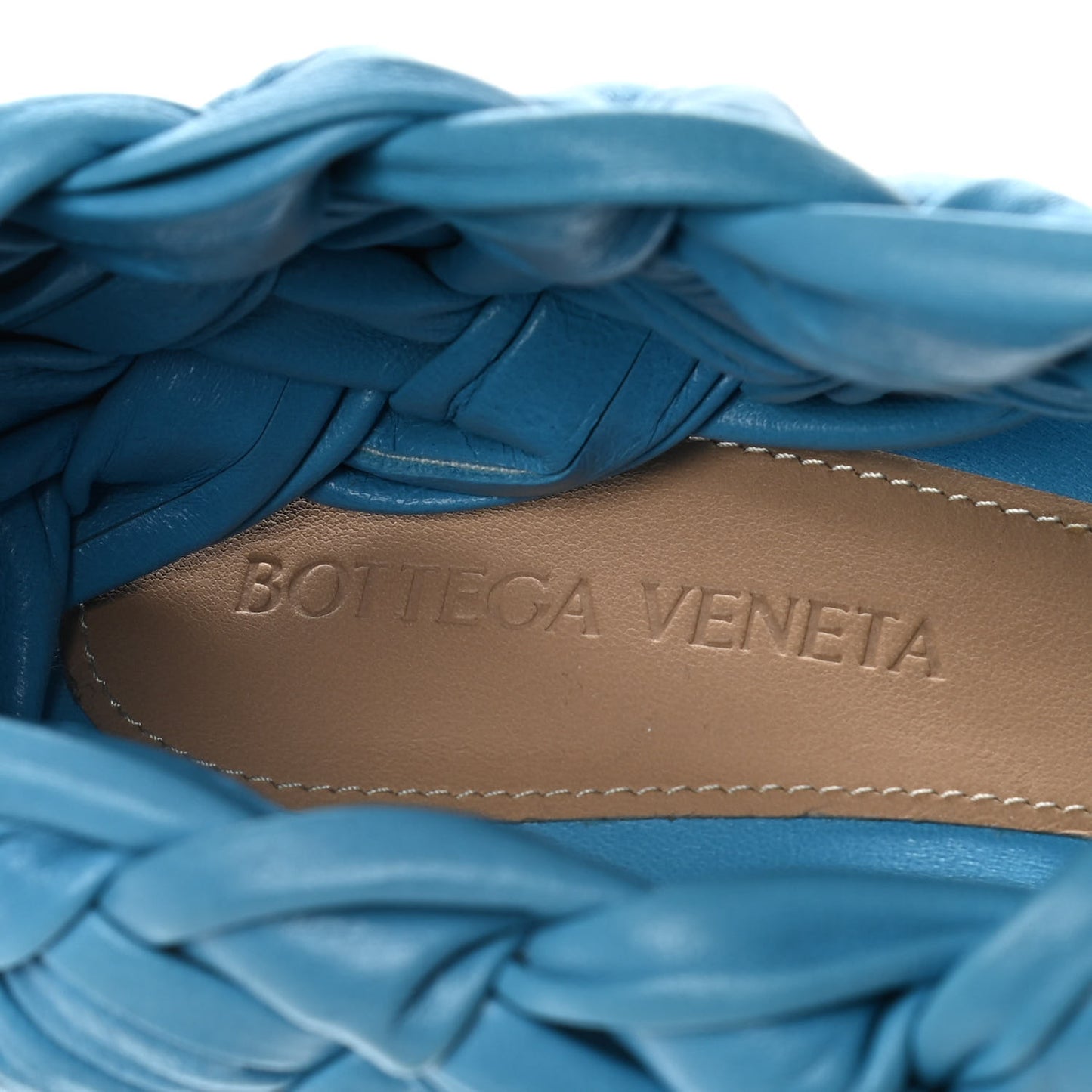Shiny Nappa Intrecciato The Board Sandals 39 Sky Blue