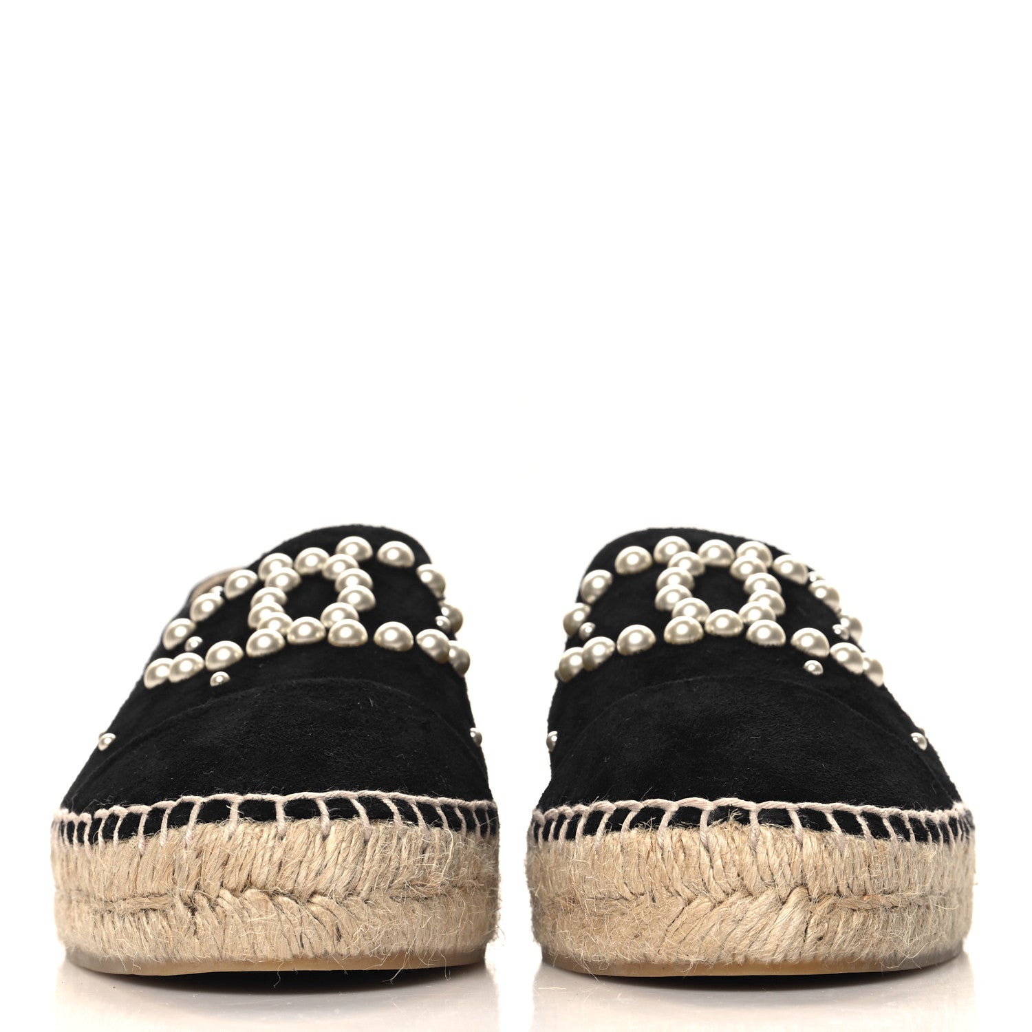 Chanel Suede Pearl CC Espadrilles 40 Black 3 of 11