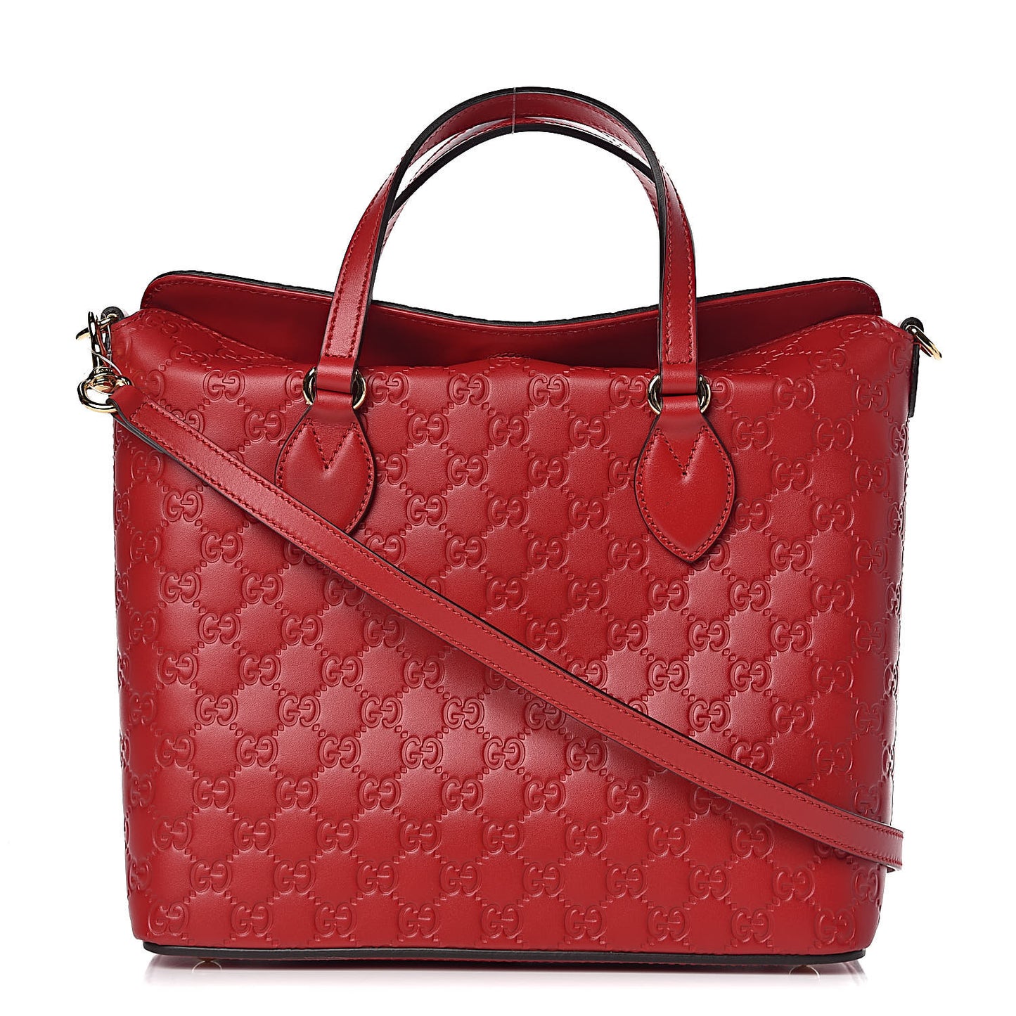 Guccissima Linea A Foldover Tote Red