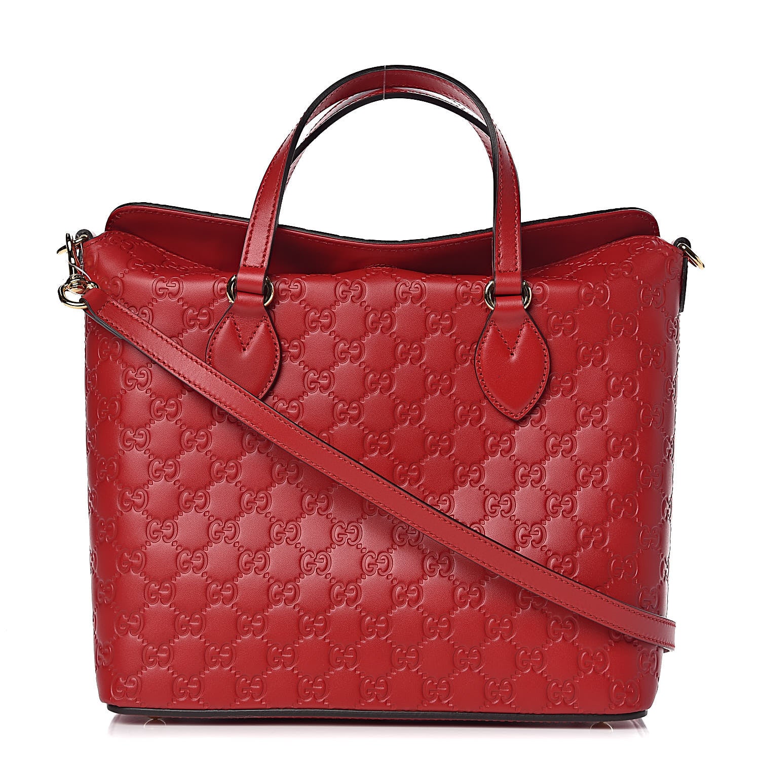 Gucci Guccissima Linea A Foldover Tote Red 1 of 11