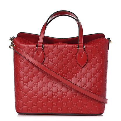 Gucci Guccissima Linea A Foldover Tote Red 1 of 11