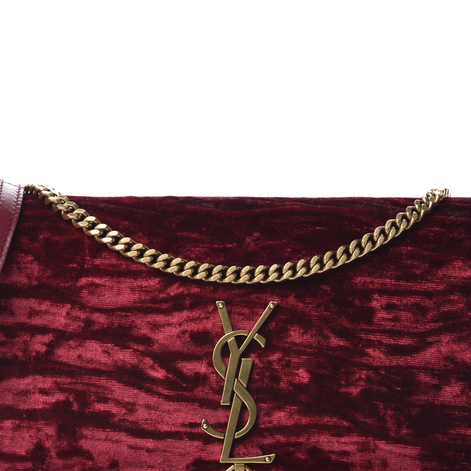 Saint Laurent Velvet Monogram Tassel Kate 99 Red 11 of 11