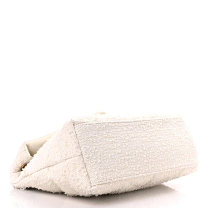 Saint Laurent Boucle Tweed Quilted Small Loulou Puffer Monogram Chain Satchel Crema Soft 4 of 11