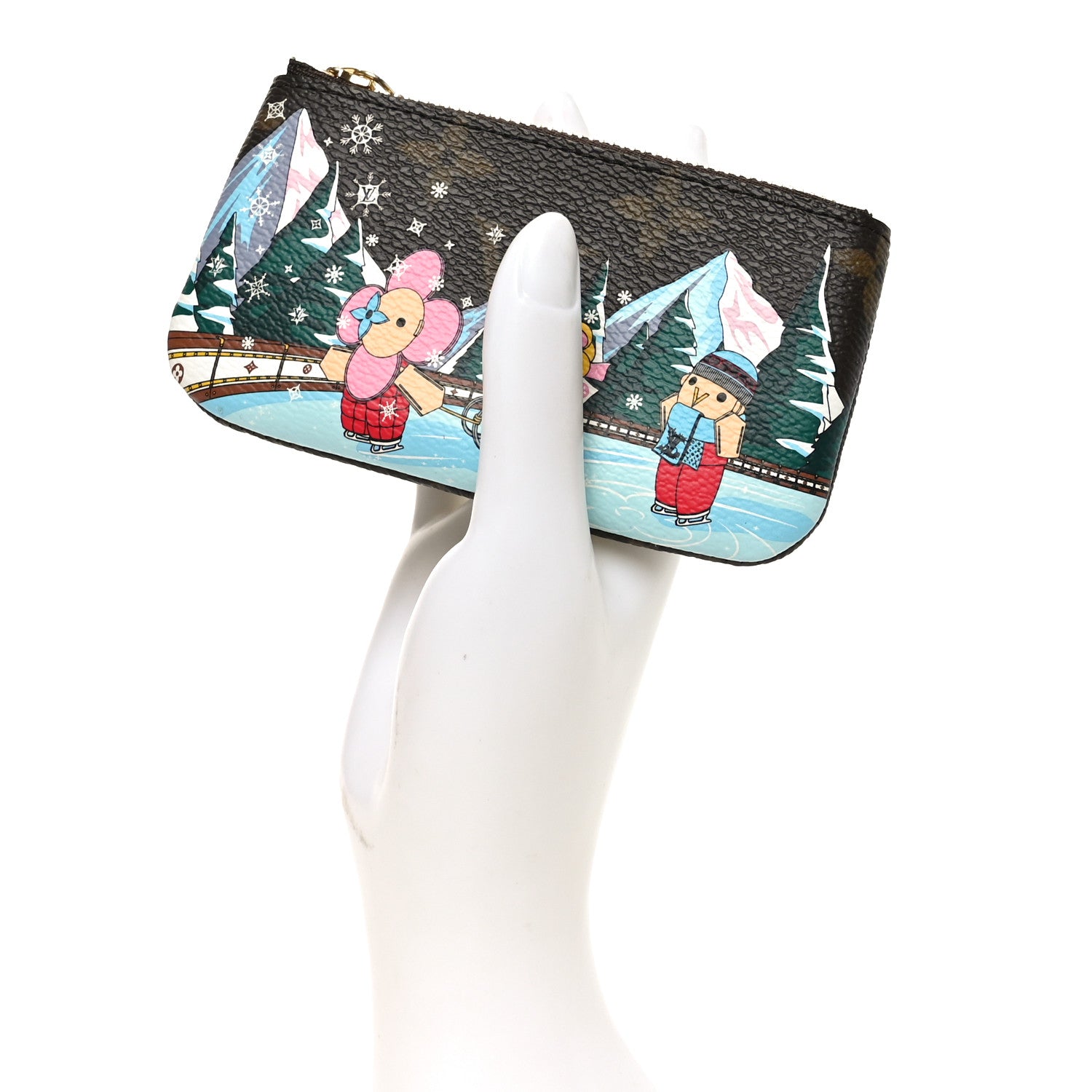 Louis Vuitton Monogram 2023 Christmas Animation Alpine Key Pouch Pink 2 of 7