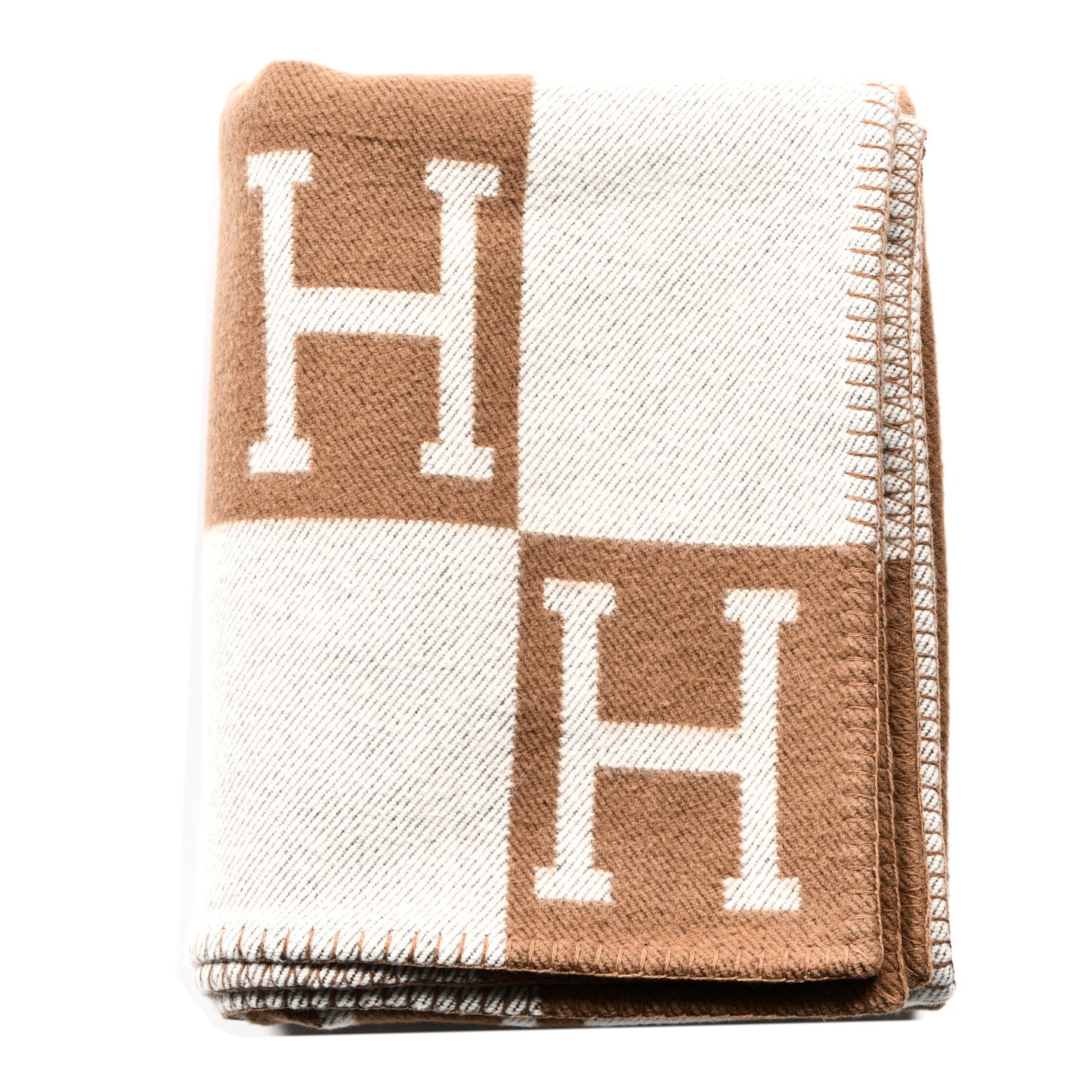 Wool Cashmere Avalon Blanket Ecru Camel