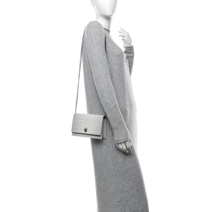 Alexander McQueen Calfskin Crocodile Embossed Skull Mini Crossbody Bag White 2 of 9