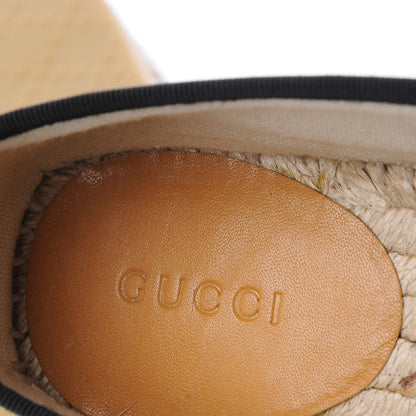 Gucci Tapestry Brocade Blind For Love Espadrilles 38 Acquamarine Green Black 7 of 9