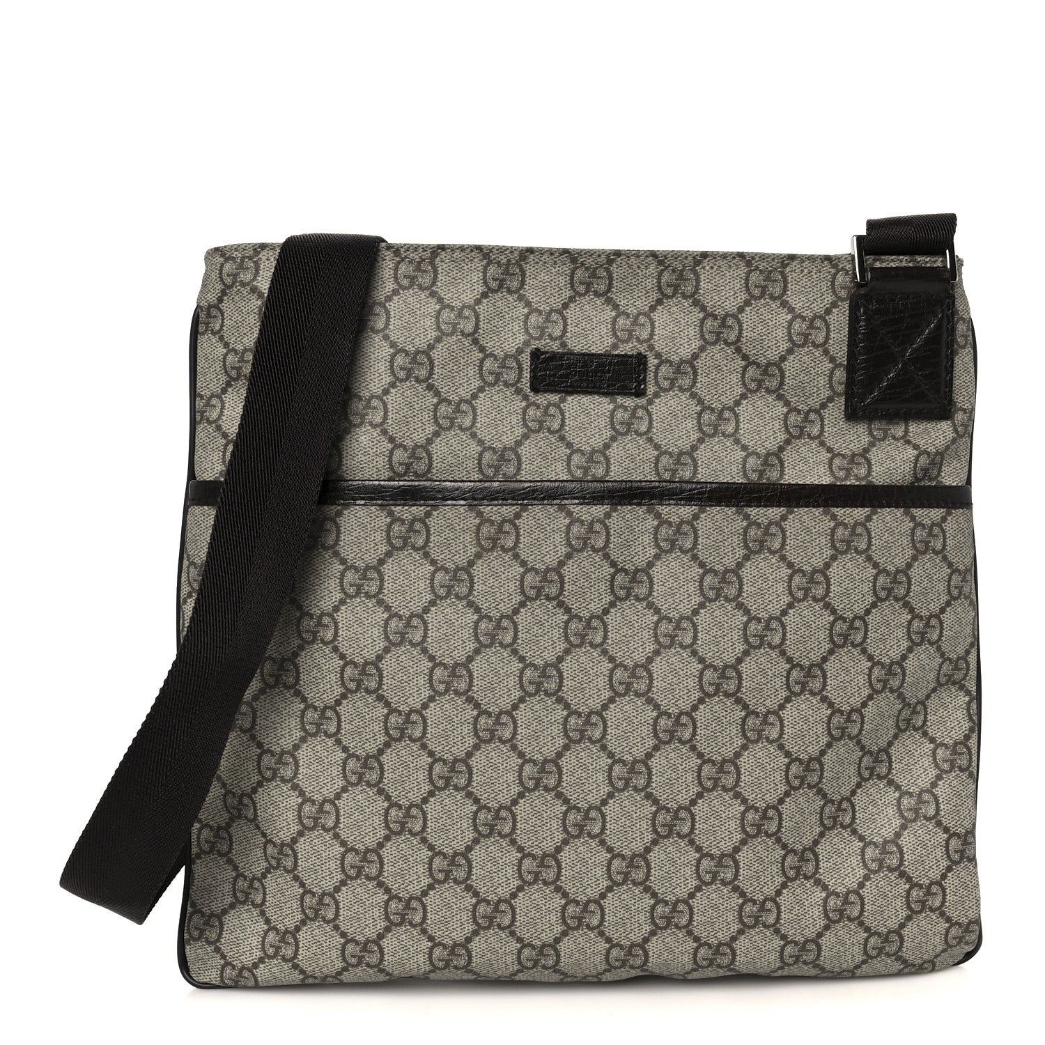 Gucci GG Plus Monogram Medium Flat Messenger Bag Dark Brown 1 of 10