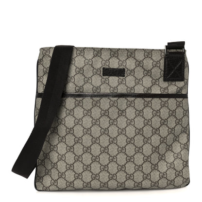 Gucci GG Plus Monogram Medium Flat Messenger Bag Dark Brown 1 of 10