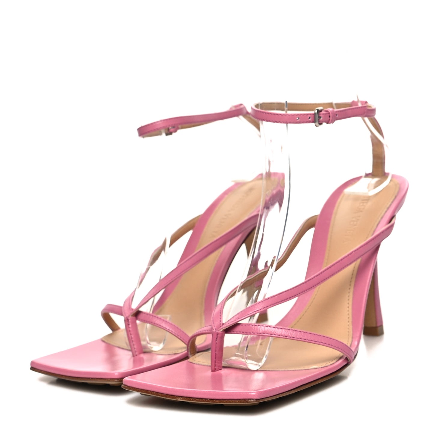 Lambskin Stretch Multi Strap 90mm Sandals 39 Fresia
