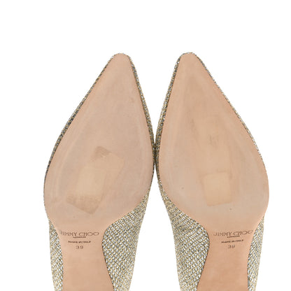Jimmy Choo Glitter Fabric Romy Pumps 39 Champagne 6 of 11
