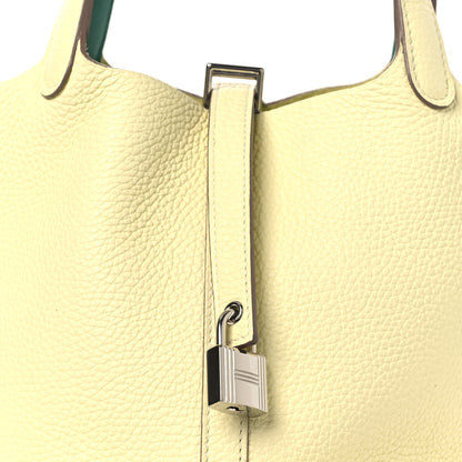 Hermes Taurillon Clemence Swift Eclat Picotin Lock 18 PM Jaune Milton Vert Vertigo 8 of 11