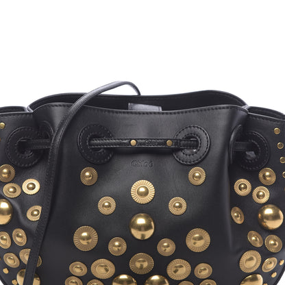 Chloe Lambskin Studded Small Inez Drawstring Bag Black 7 of 9