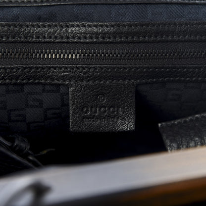 Gucci Buffalo Wood Handle Frame Doctor Bag Black 7 of 8