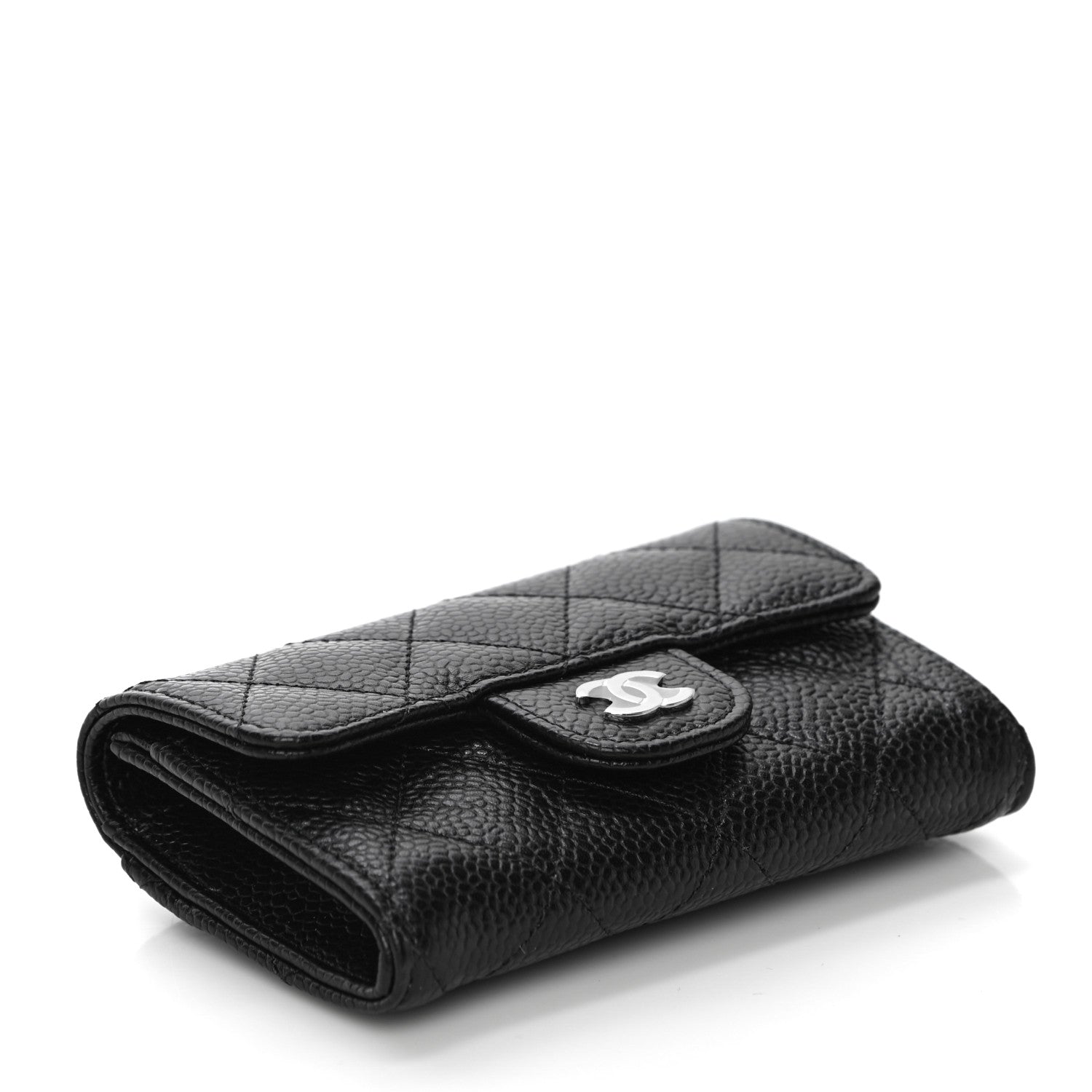 Chanel Caviar Quilted Flap Card Holder Wallet Black 4 of 12