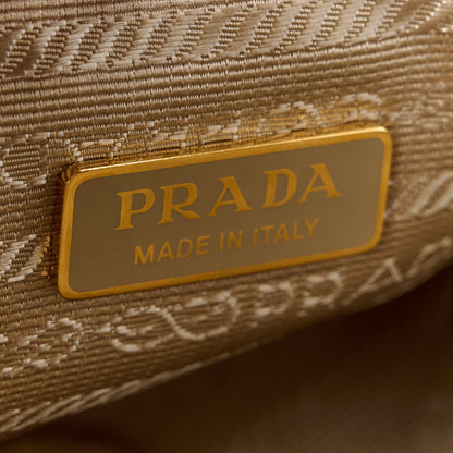 Prada Saffiano Lux Triangle Shoulder Bag Platino 6 of 14