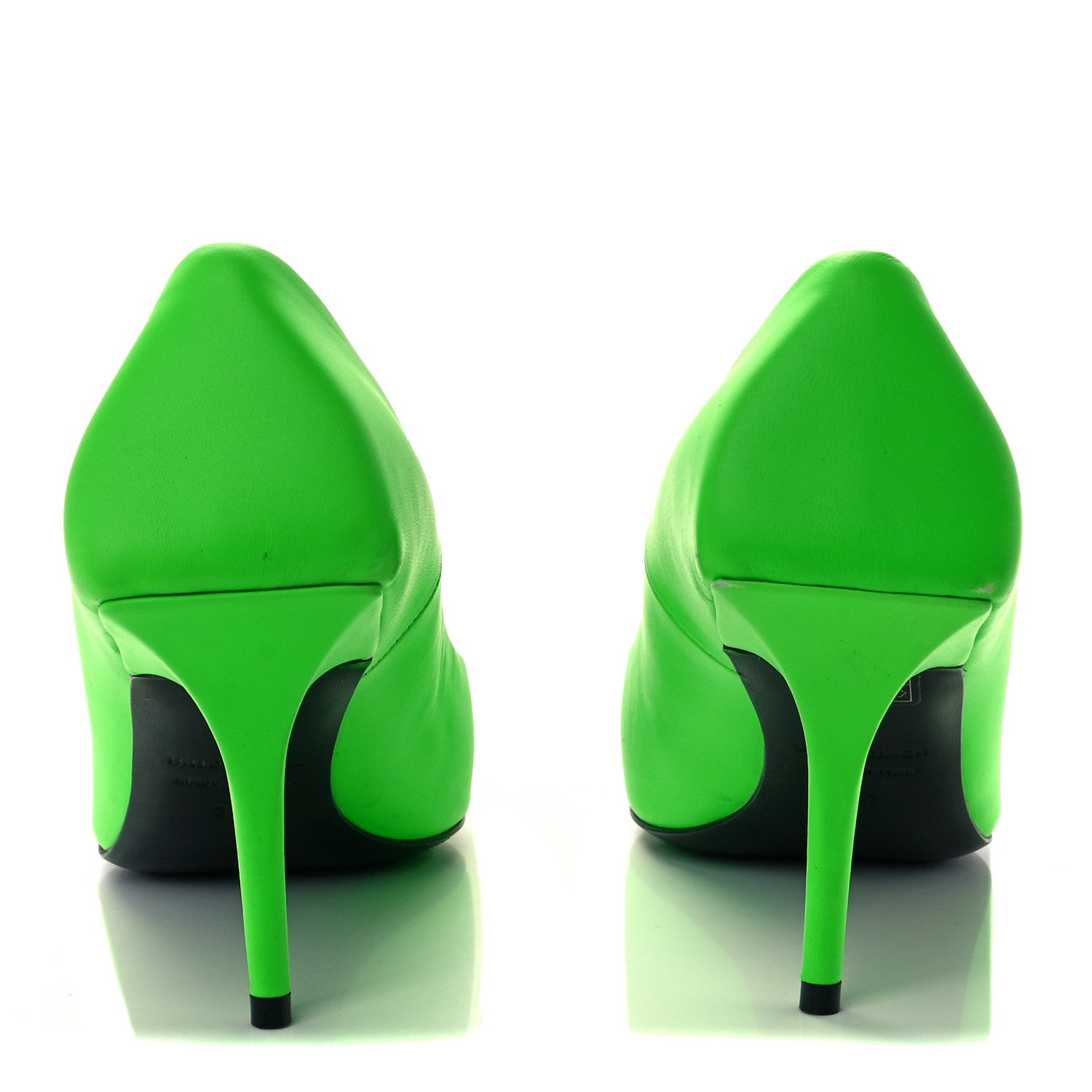 Balenciaga Soft Nappa Square Knife 80mm Pumps 37 Neon Green 5 of 9