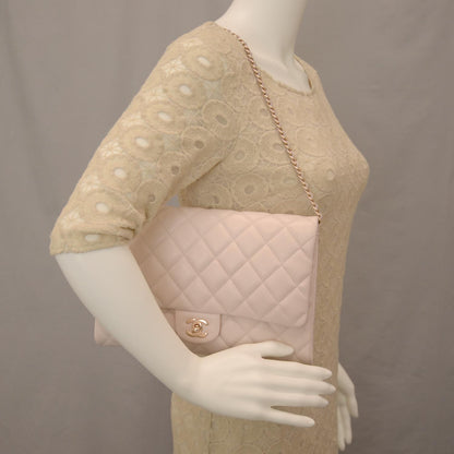 Chanel Lambskin Quilted Clutch Flap Pink 2 of 9