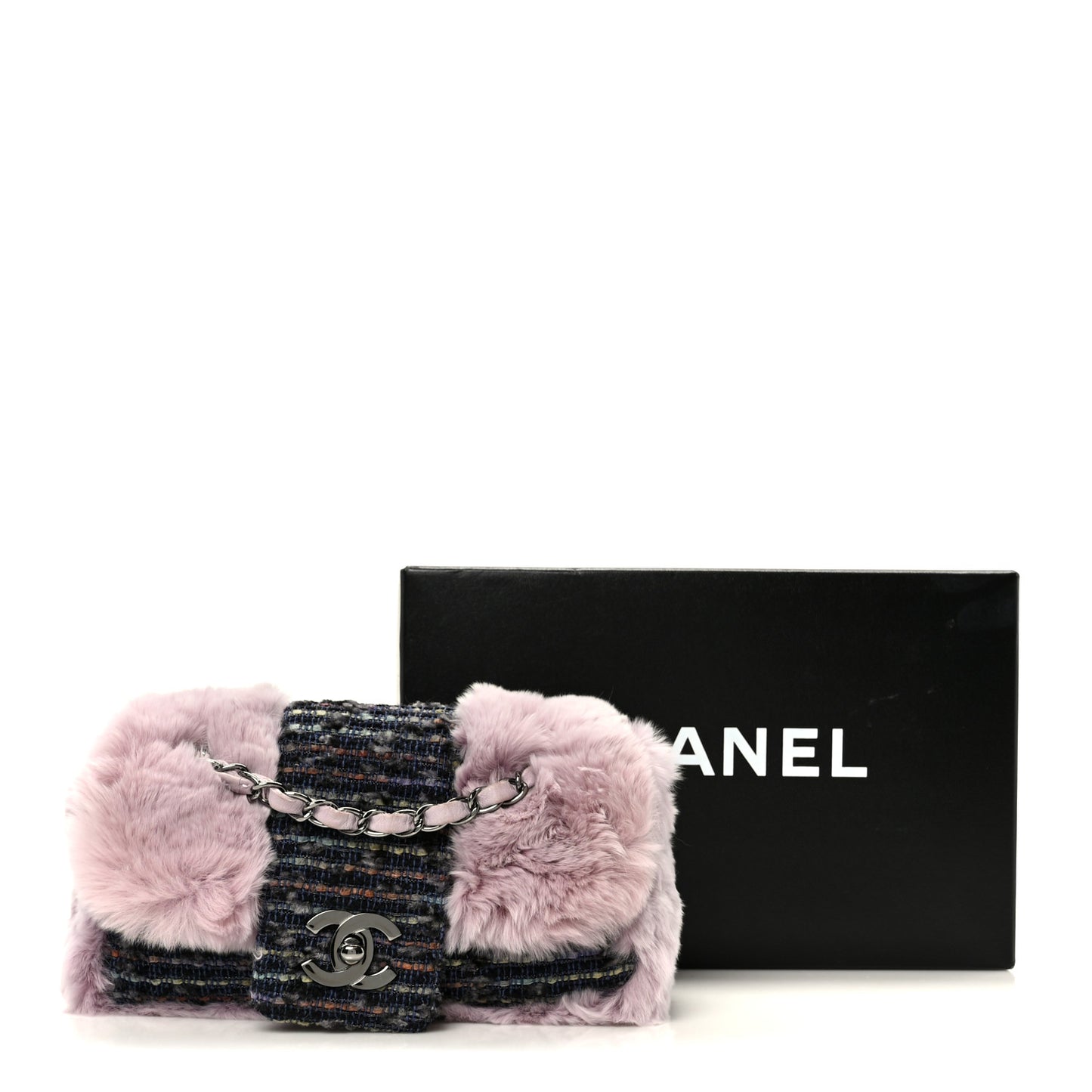 Rabbit Fur Tweed Small Fantasy Flap Lilac