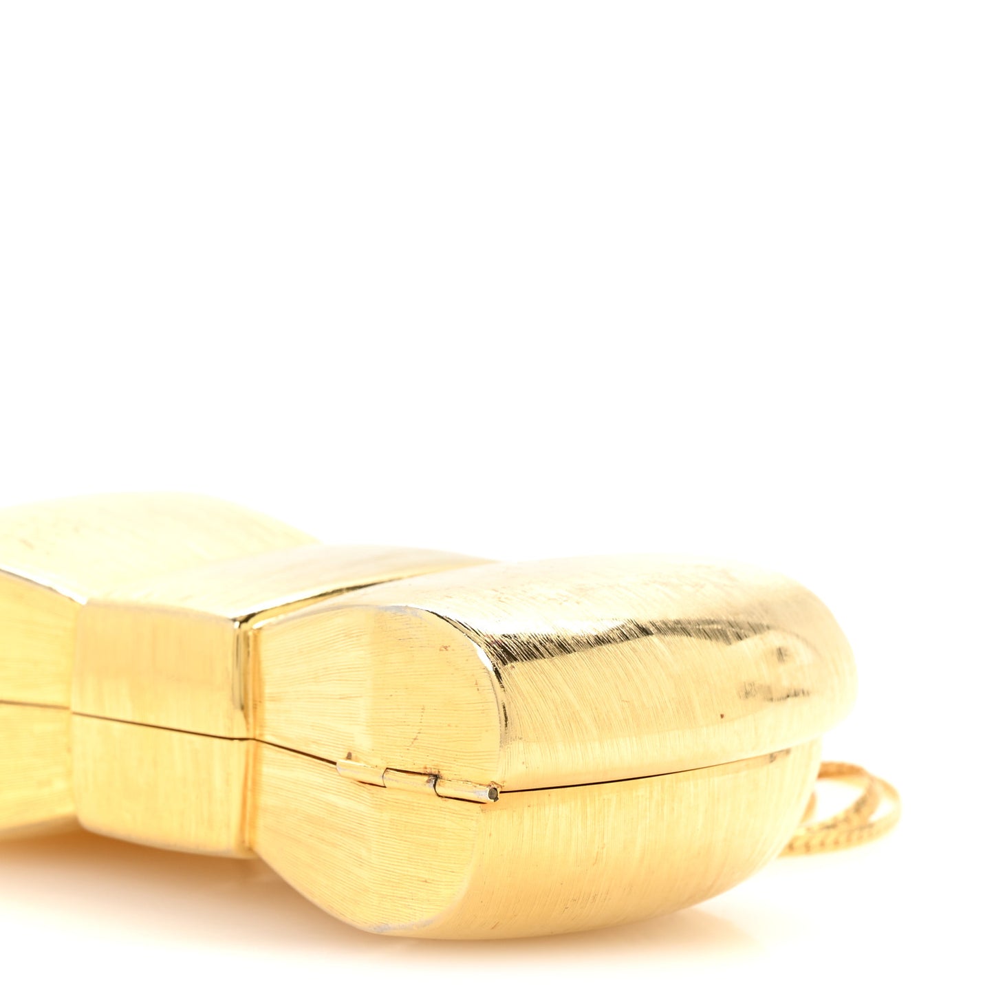 Crystal Bow Minaudiere Clutch Gold