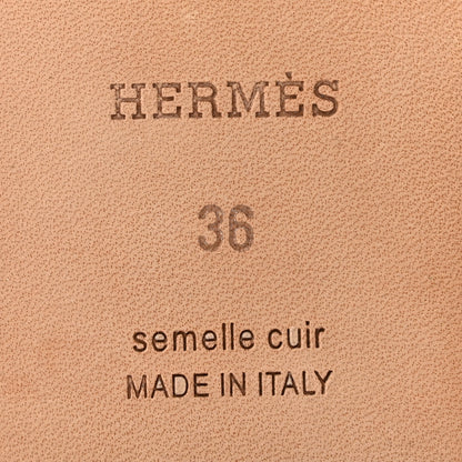 Hermes Box Calfskin Oran Sandals 37 36 Light Bleu 7 of 10