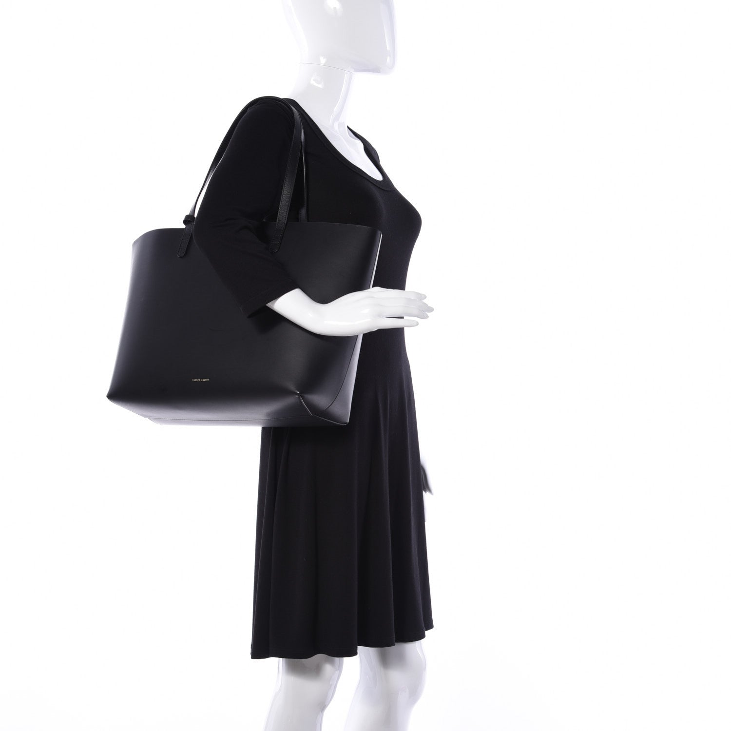 Mansur Gavriel Calfskin Large Shopping Tote Black Flamma 2 of 9
