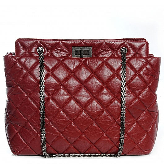 Aged Calfskin Reissue 2.55 Tote Red