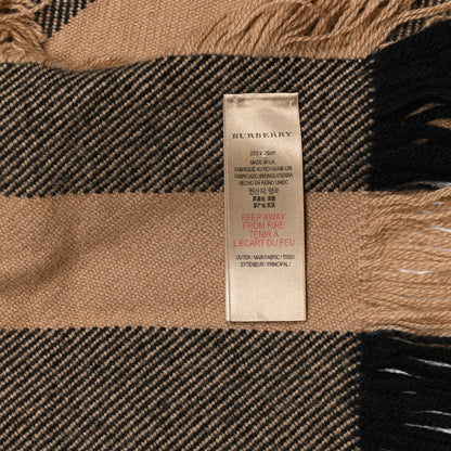 Burberry Wool Check Happy Fringe Scarf Beige 4 of 5