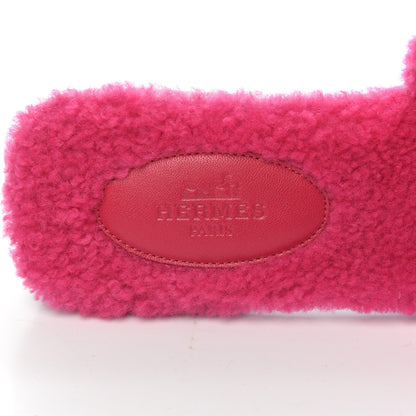 Hermes Woolskin Oran Sandals 35.5 Rose Fuchsia 7 of 10