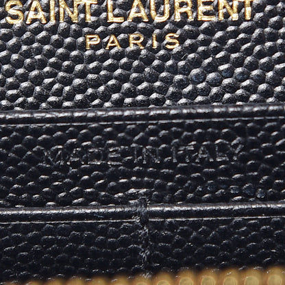 Saint Laurent Grain De Poudre Matelasse Chevron Monogram Chain Wallet Black 9 of 17