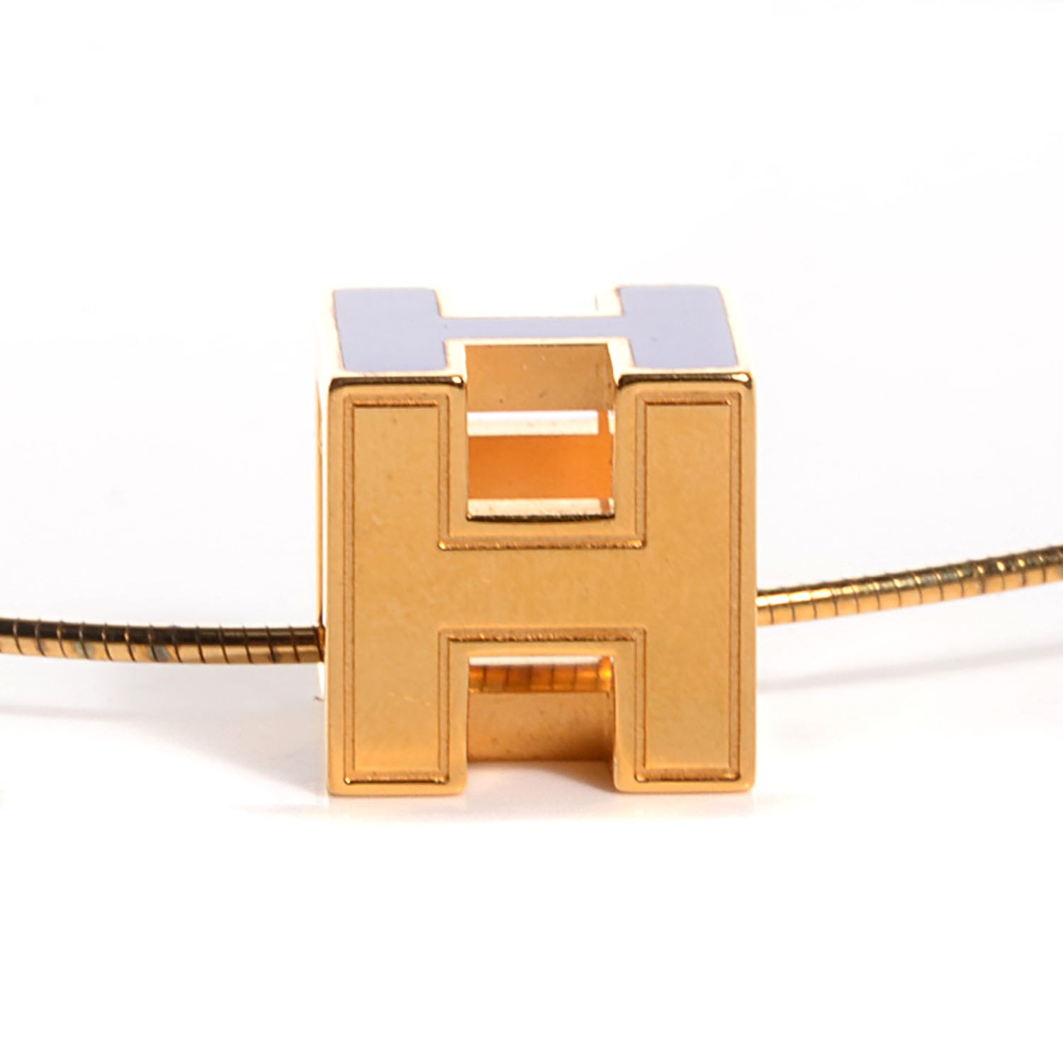 Hermes Enamel Cage d'H Necklace Royal Bleu 3 of 5