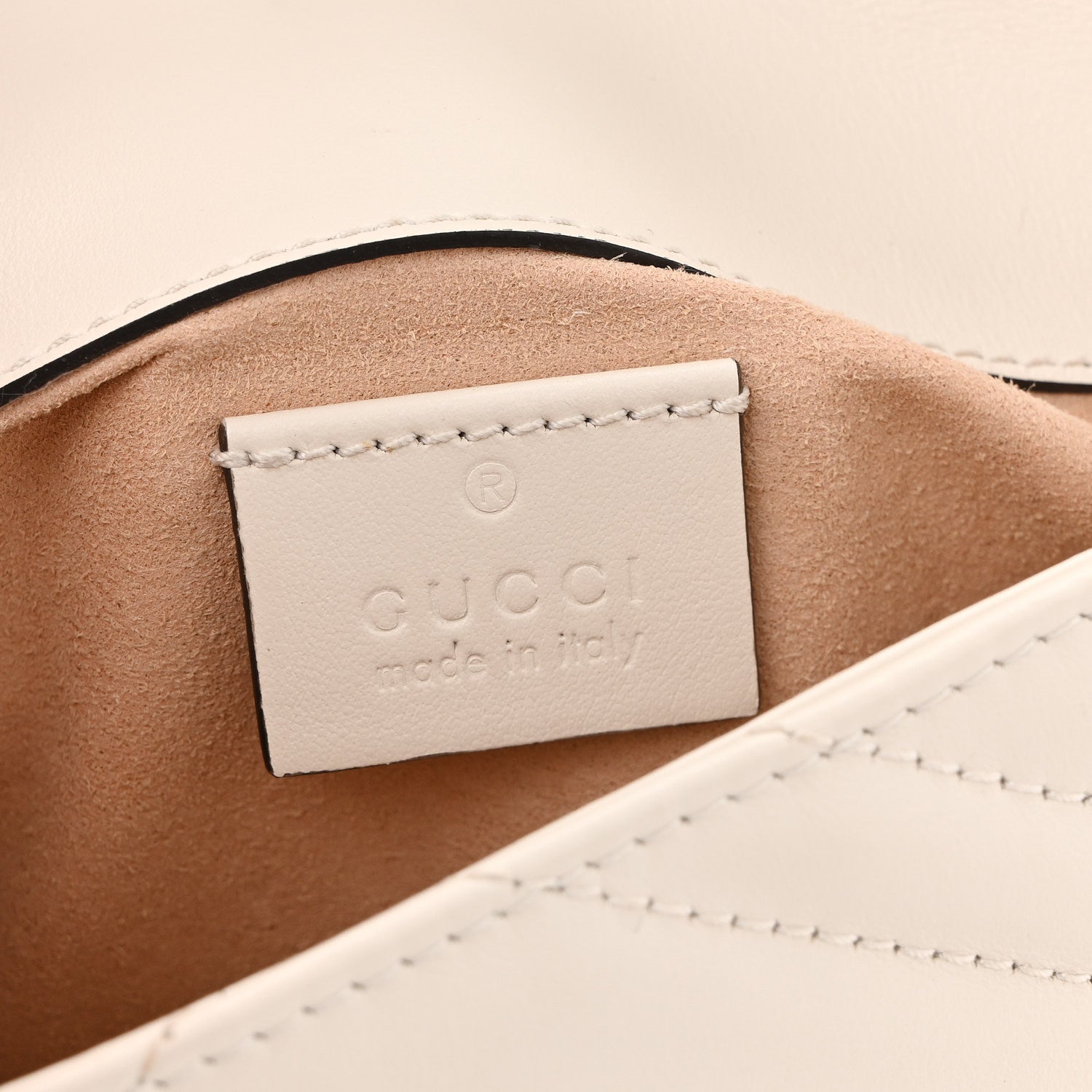 Gucci Calfskin Matelasse Super Mini GG Marmont Shoulder Bag White 6 of 13