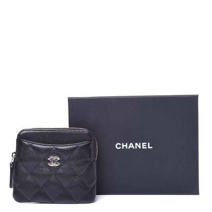 Chanel Caviar Quilted Zip Card Holder Wallet Black 11 of 11