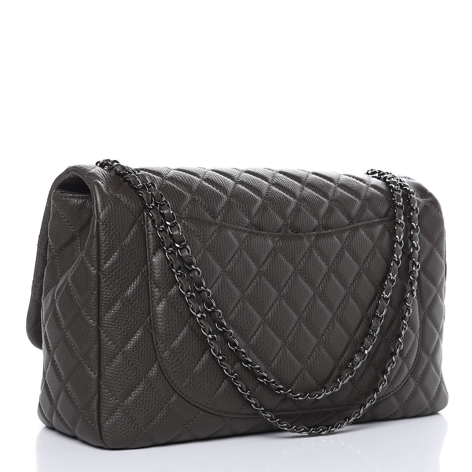 Chanel Calfskin Quilted Small XXL Travel Flap Bag Khaki 3 of 11