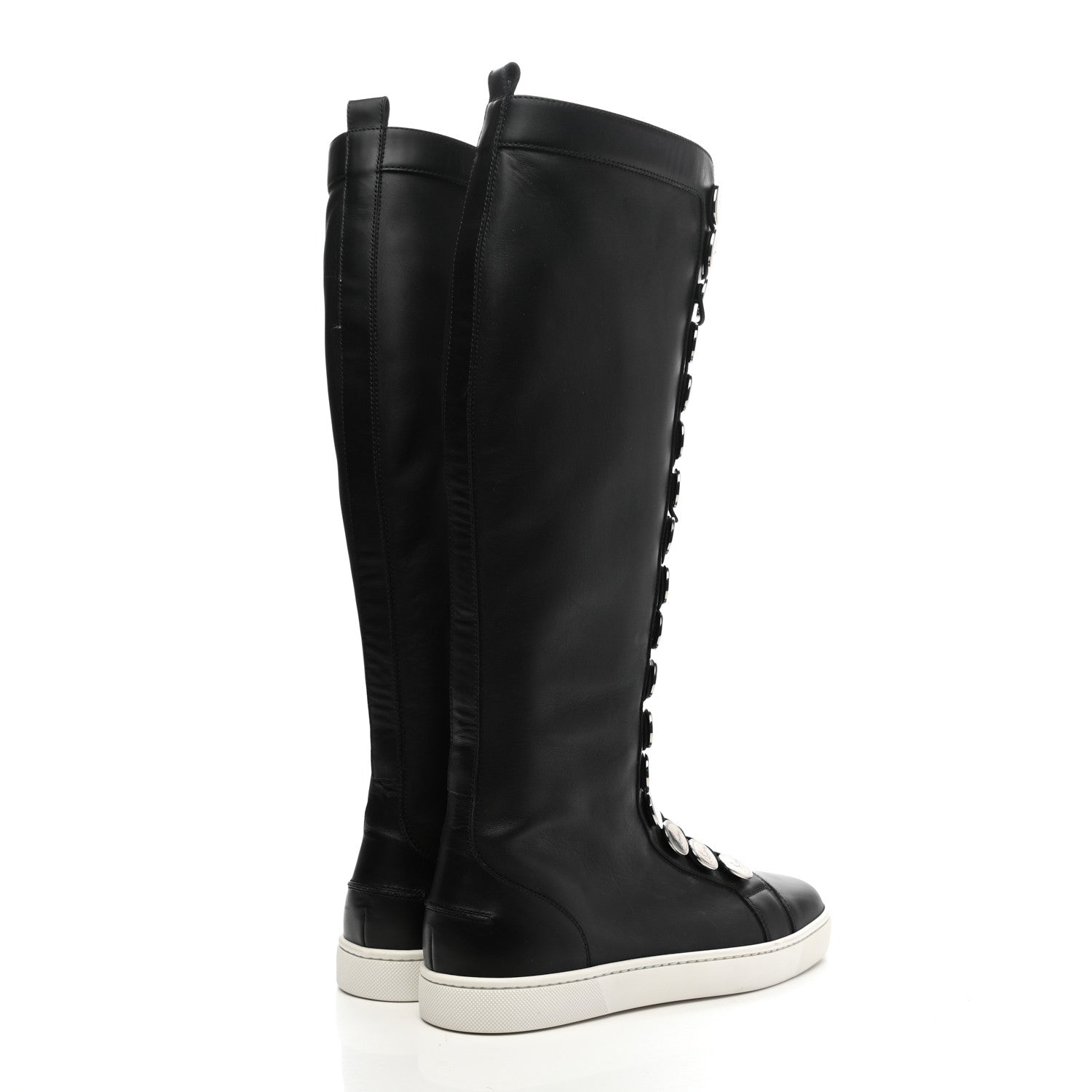 Christian Louboutin Calfskin Butchetta Uomo Over the Knee Boots 40.5 Black 4 of 12