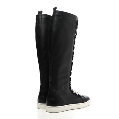 Christian Louboutin Calfskin Butchetta Uomo Over the Knee Boots 40.5 Black 4 of 12