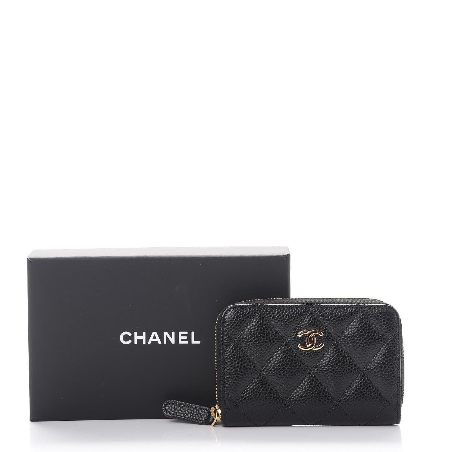 Chanel Caviar Quilted Zip Coin Purse Black 8 of 8